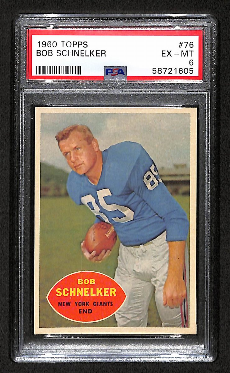 Bob Schnelker 1960 Topps Card # 76 New York Giants PSA 6 BA207582