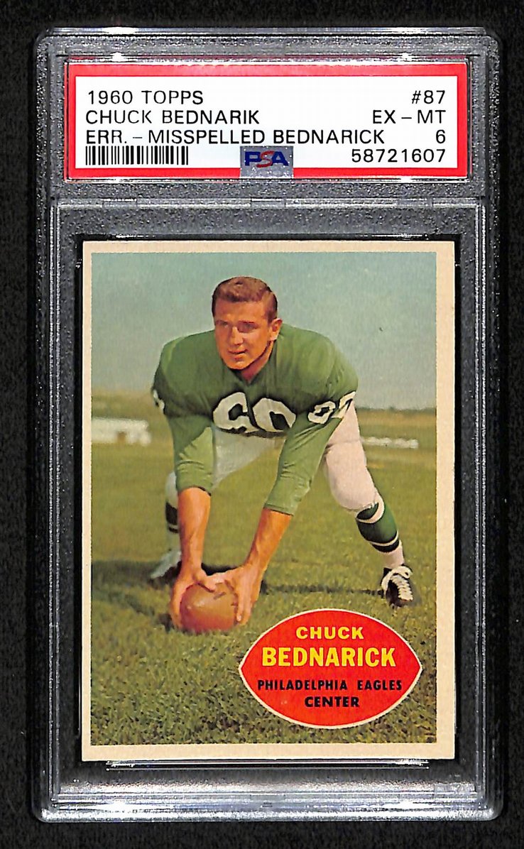 Chuck Bednarik 1960 Topps Card # 87 Philadelphia Eagles PSA 6 BA207583