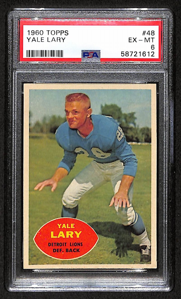Yale Lary 1960 Topps Card # 48 Detroit Lions PSA 6 BA207585