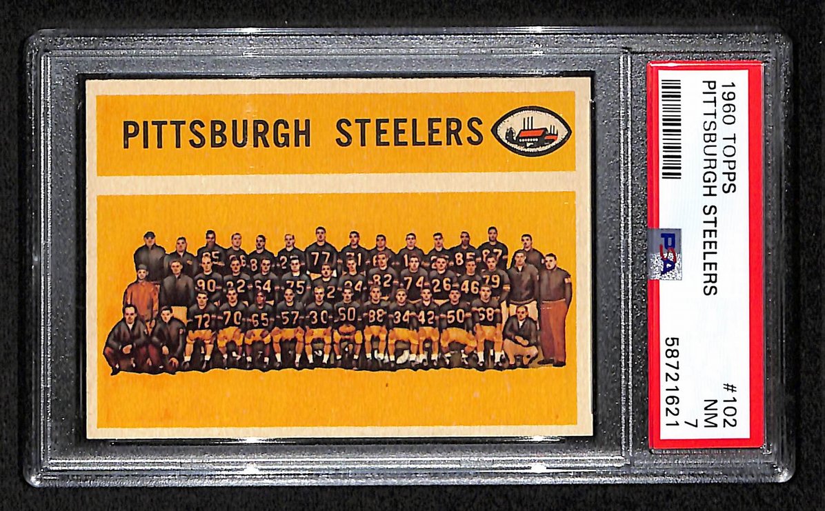 Pittsburgh Steelers 1960 Topps Card # 102 Team Card PSA 7 BA207586