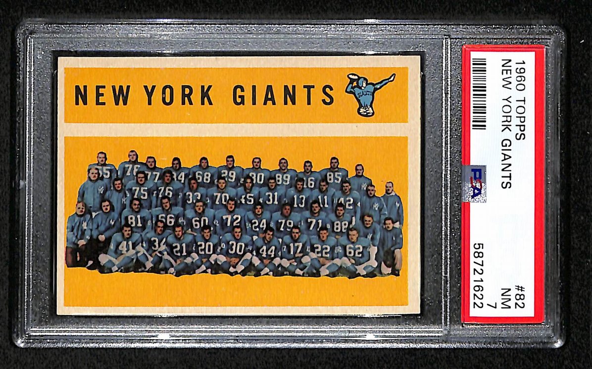 New York Giants 1960 Topps Card # 82 Team Card PSA 7 BA207587