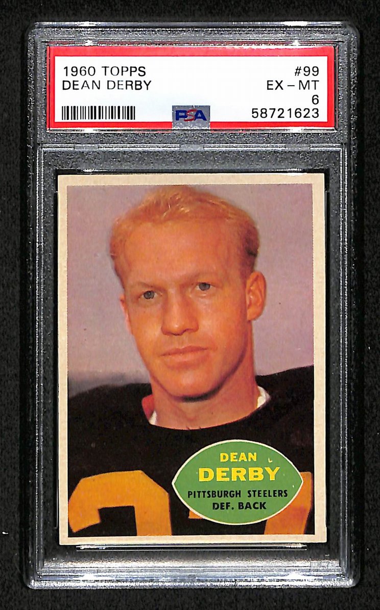 Dean Derby 1960 Topps Card # 99 Pittsburgh Steelers PSA 6 BA207588