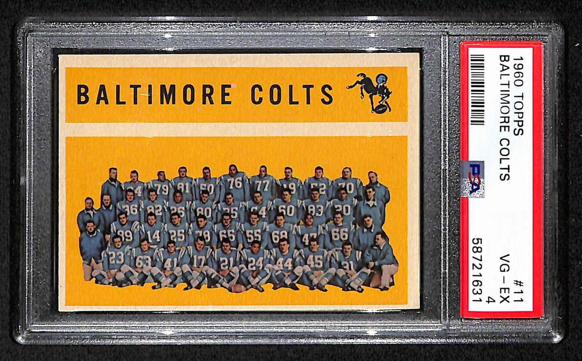 Baltimore Colts 1960 Topps Card # 11 Team Card PSA 4 BA207589