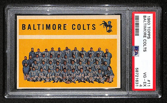 Baltimore Colts 1960 Topps Card # 11 Team Card PSA 4 BA207589