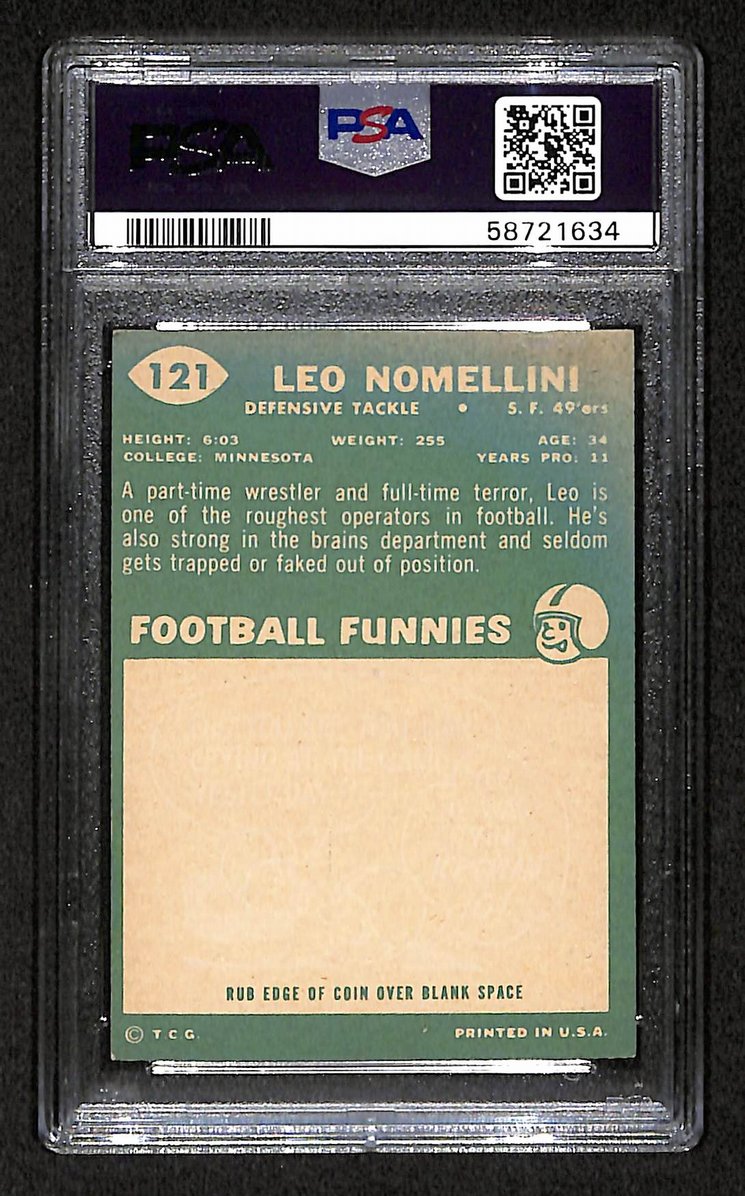 Leo Nomellini 1960 Topps Card # 121 San Francisco 49ers PSA 5 BA207590
