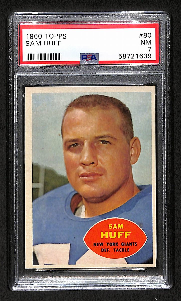 Sam Huff 1960 Topps Card # 80 New York Giants PSA 7 BA207592