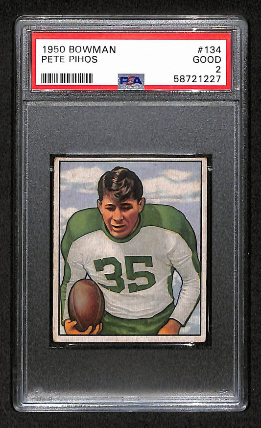 Pete Pihos 1950 Bowman Card # 134 Philadelphia Eagles PSA 2 BA207593