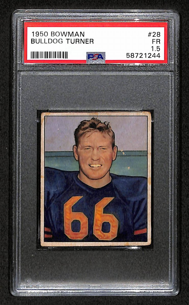 Bulldog Turner 1950 Bowman Card # 28 Chicago Bears PSA 1.5 BA207595