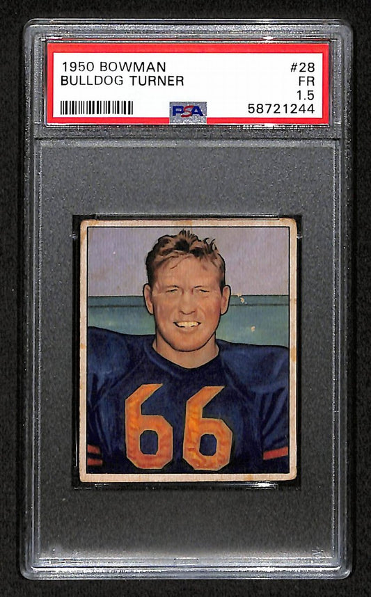 Bulldog Turner 1950 Bowman Card # 28 Chicago Bears PSA 1.5 BA207595