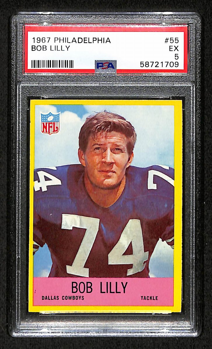 Bob Lilly 1967 Philadelphia Card # 55 Dallas Cowboys PSA 5 BA207598