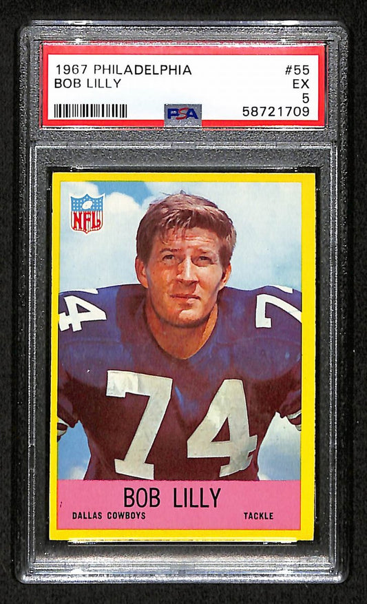 Bob Lilly 1967 Philadelphia Card # 55 Dallas Cowboys PSA 5 BA207598