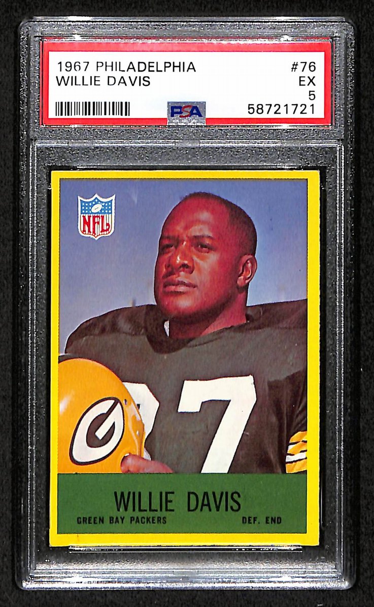 Willie Davis 1967 Philadelphia Card # 76 Green Bay Packers PSA 5 BA207602