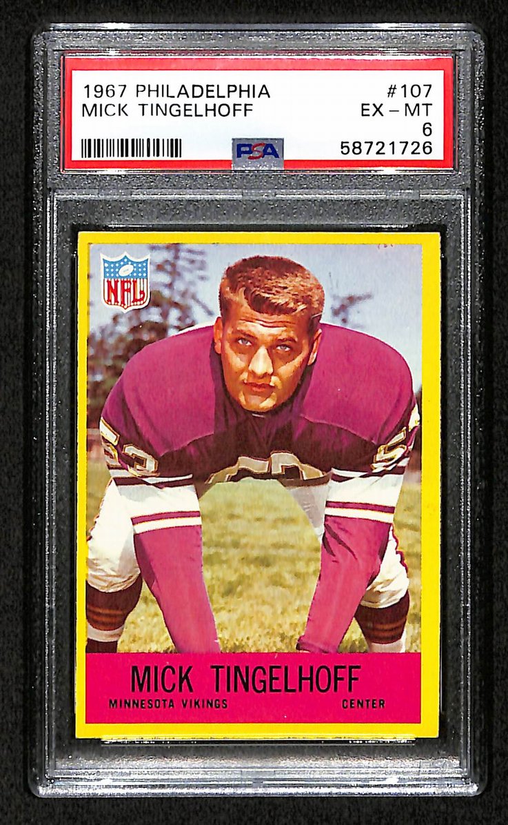 Mick Tingelhoff 1967 Philadelphia Card # 107 Minnesota Vikings PSA 6 BA207604