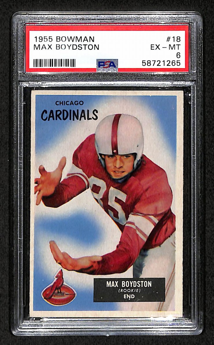 Max Boydston 1955 Bowman Card # 18 Chicago Cardinals PSA 6 BA207605