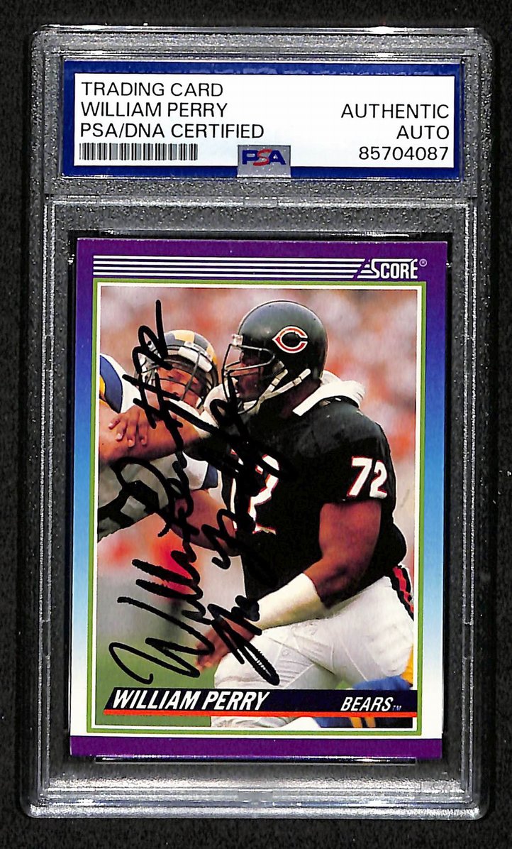 William Perry 1990 Score Autographed/Signed Card # 509 Bears PSA/DNA  BA207514