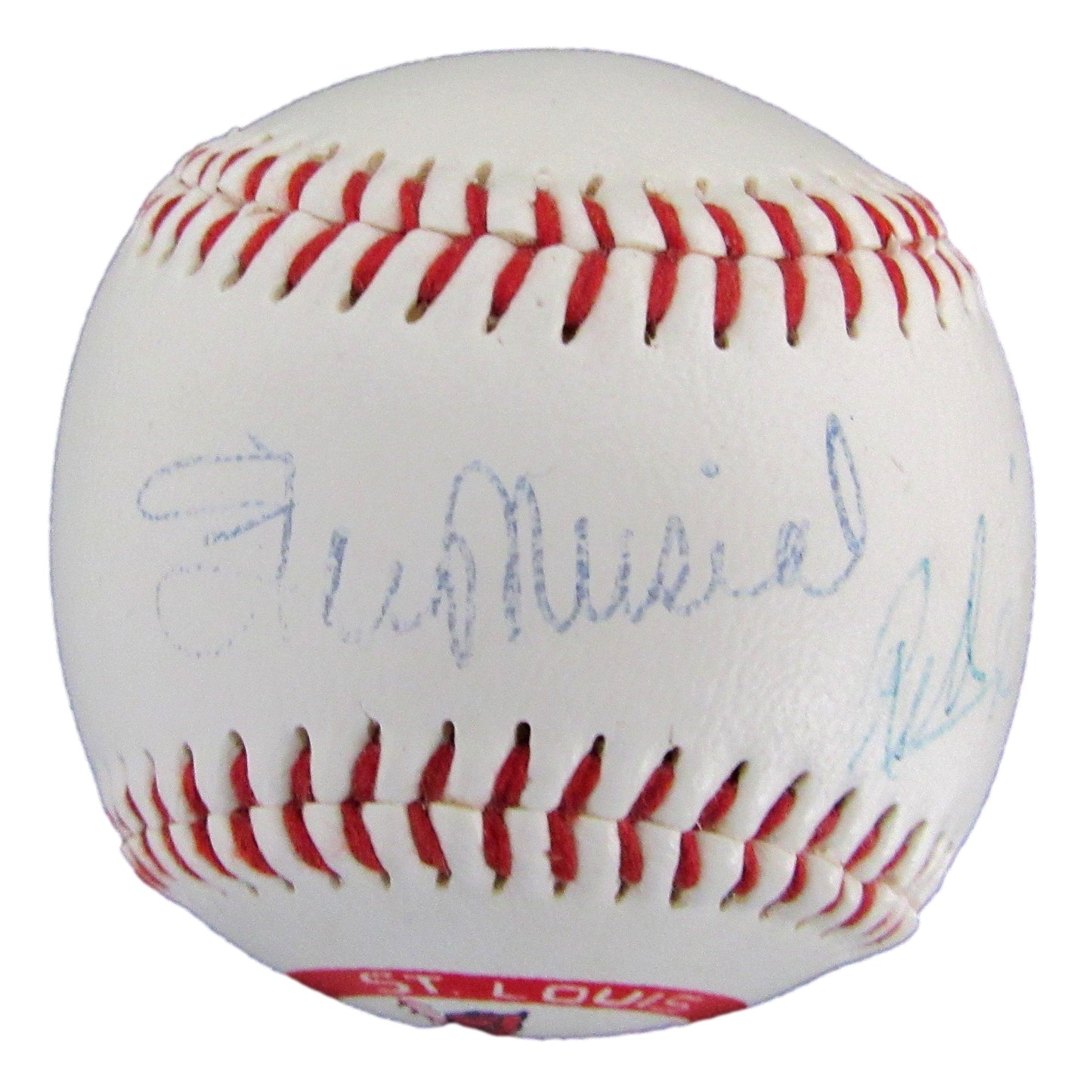 Stan Musial/Red Schoendienst HOF Signed/Auto Cardinals Logo Baseball JSA 207767