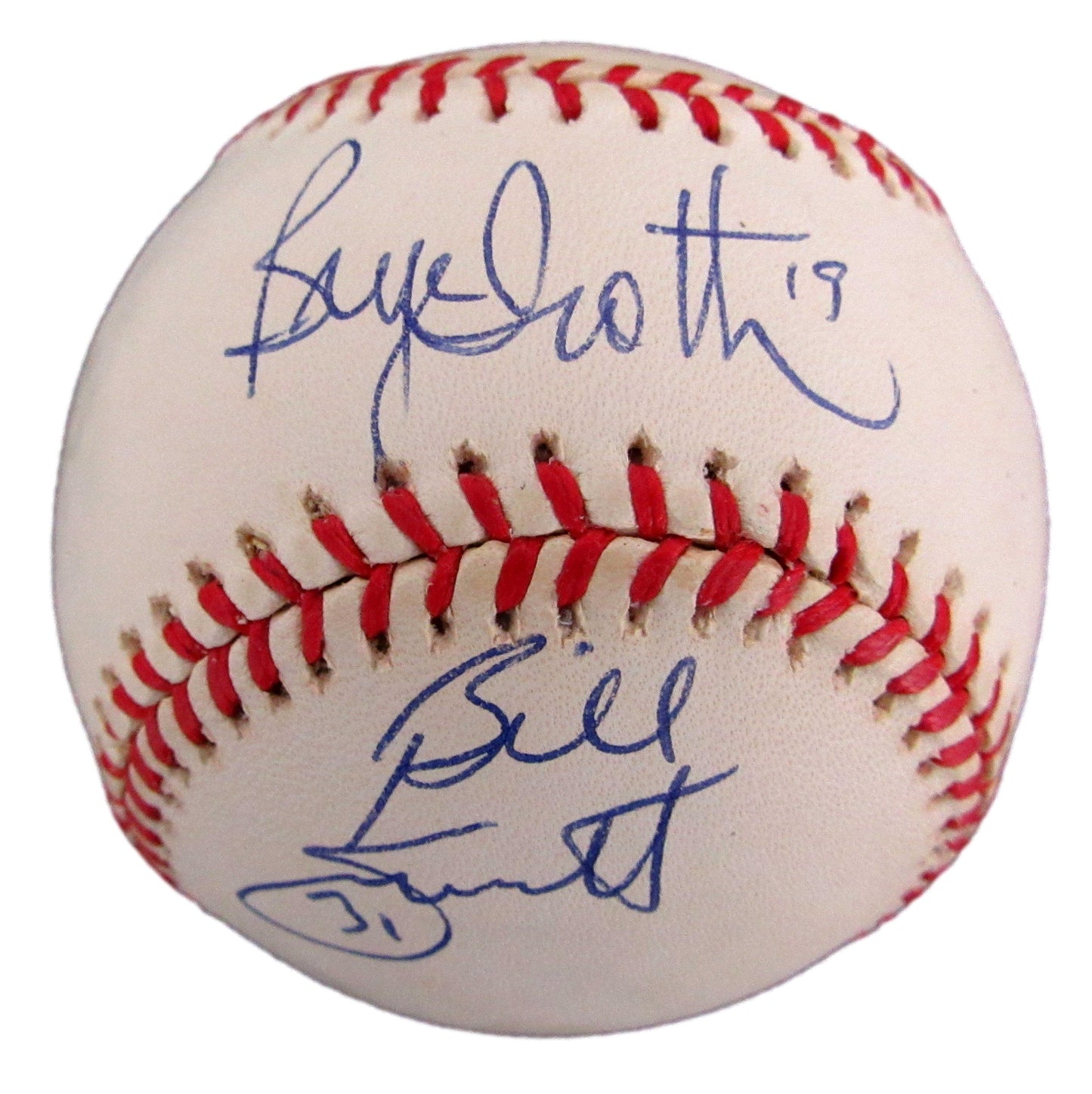 Bryan Trottier/Billy Smith Signed/Auto 1996 WS Baseball NY Islanders JSA 207770