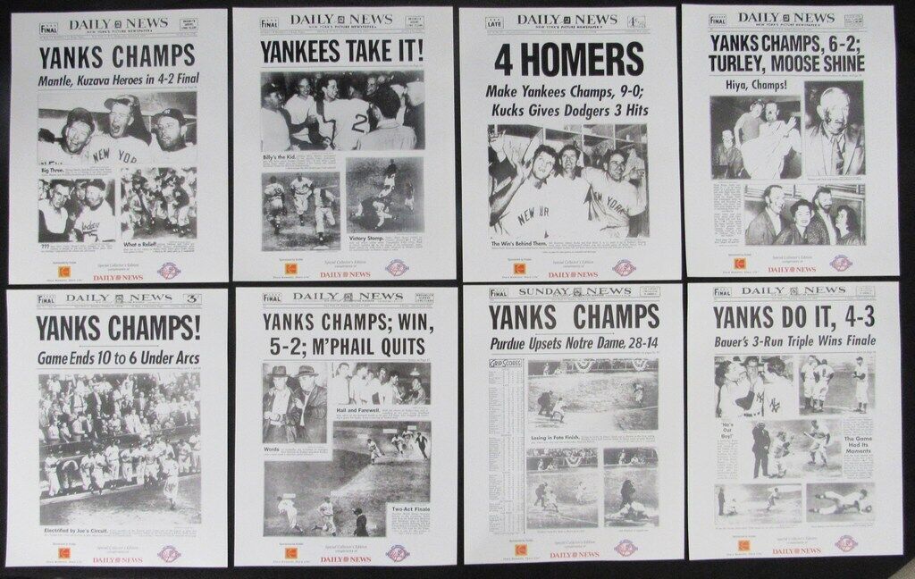 Set of 26 New York Yankee World Champions 8x10 Team Photos and Headlines 180858