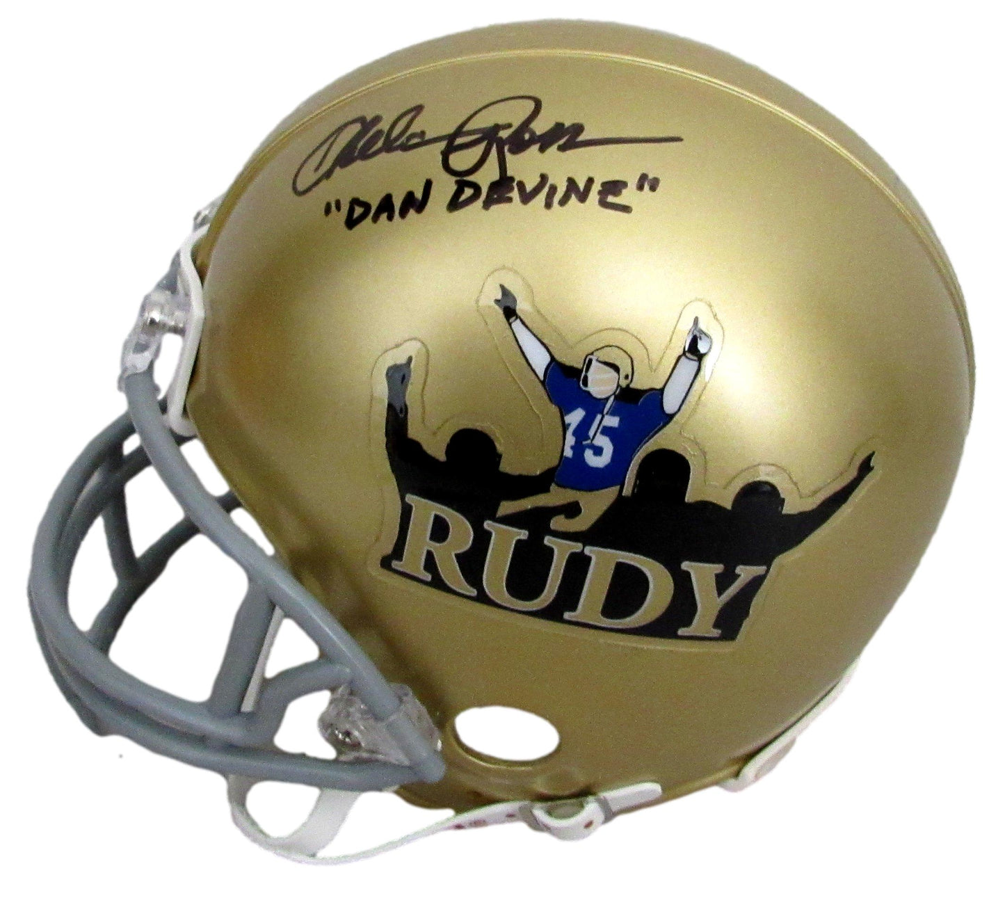 Sean Astin/Chelcie Ross Signed/Inscr Mini Helmet Notre Dame "Rudy" JSA 208020