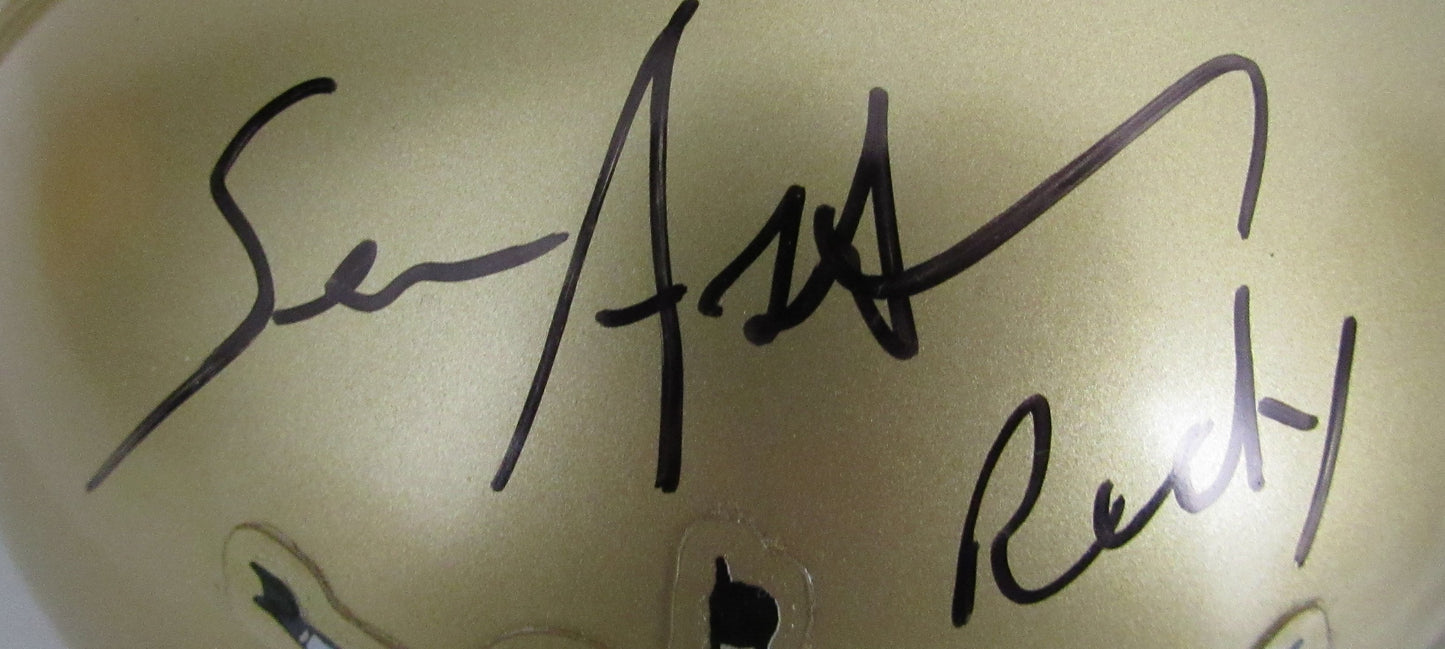 Sean Astin/Chelcie Ross Signed/Inscr Mini Helmet Notre Dame "Rudy" JSA 208020