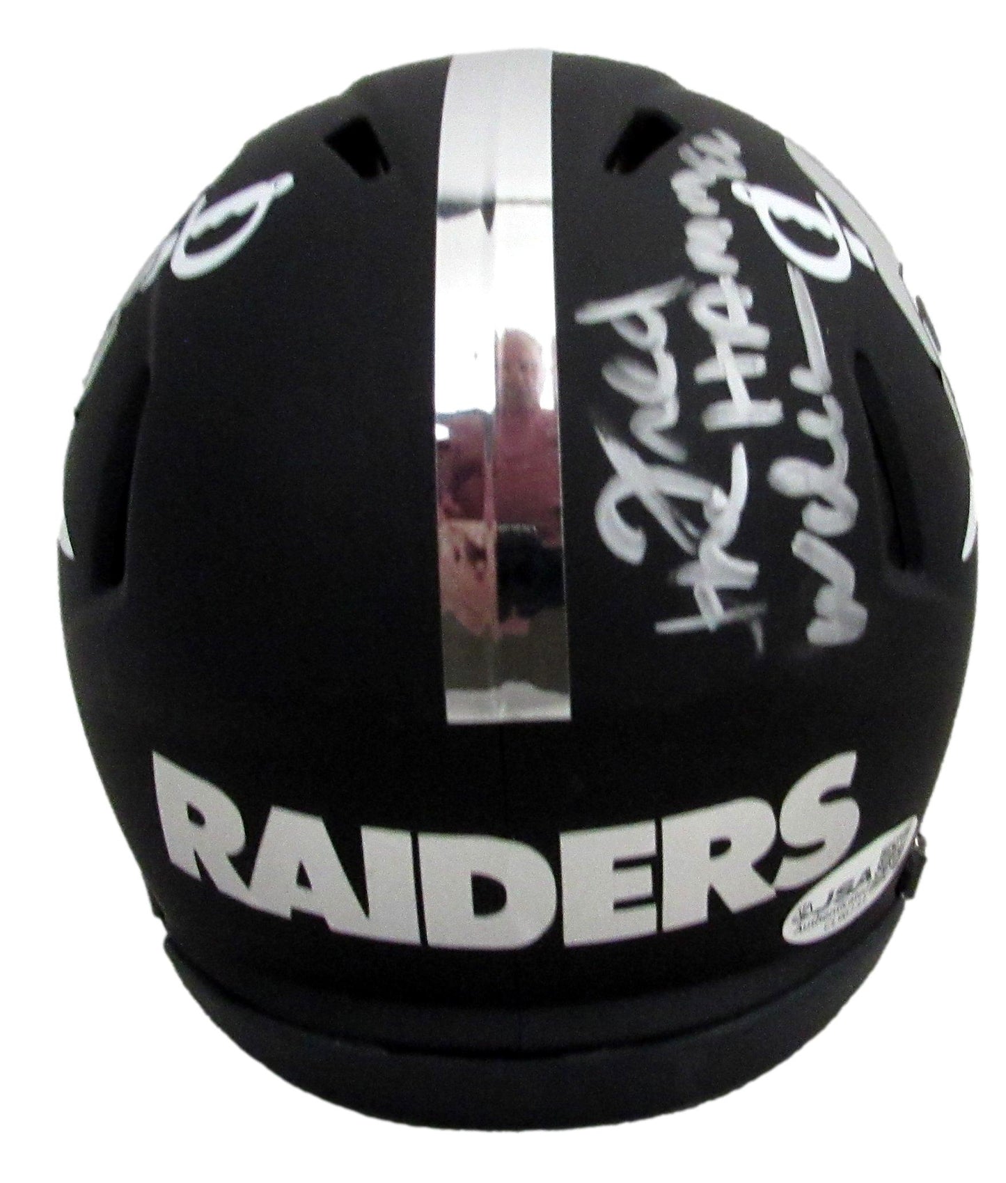 Fred The Hammer Williamson Signed/Inscr Mini Football Helmet Raiders JSA 208022