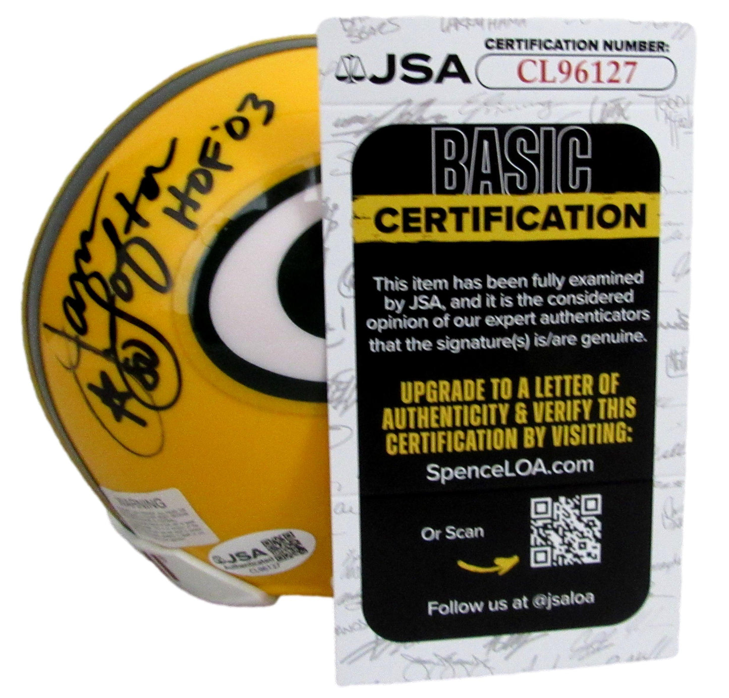 James Lofton HOF Signed/Inscr Mini Football Helmet Green Bay Packers JSA 208031