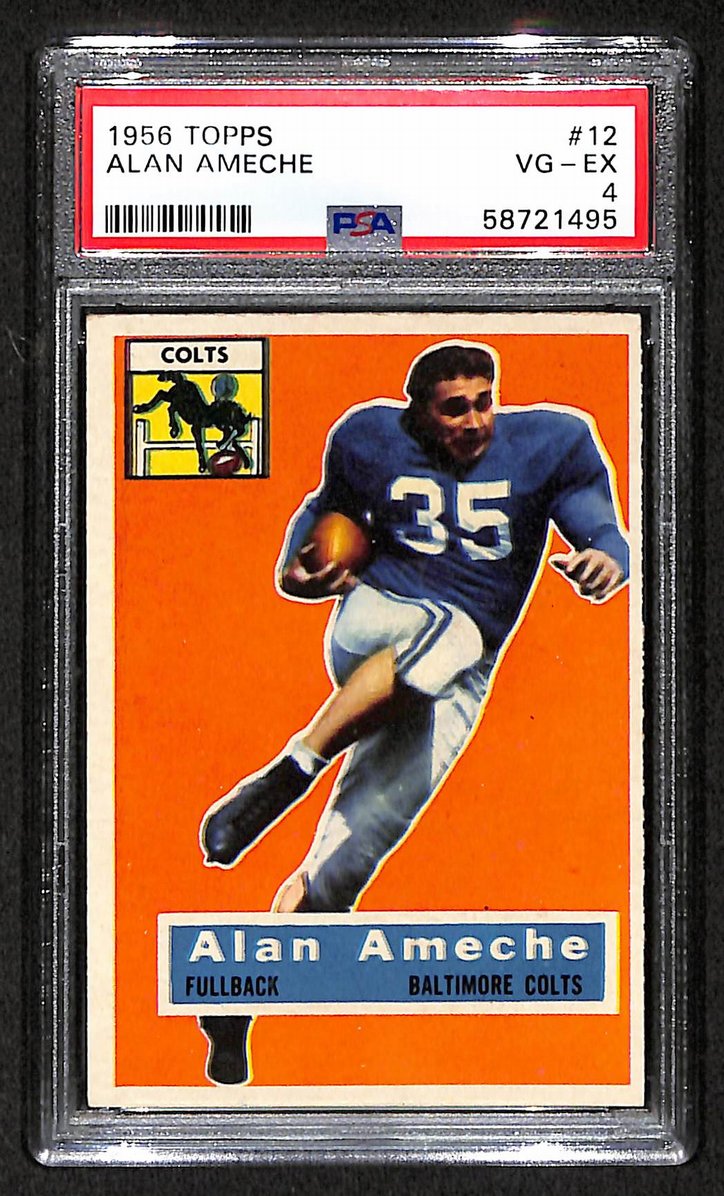 Alan Ameche 1956 Topps Card # 12 Baltimore Colts PSA 4 BA205008