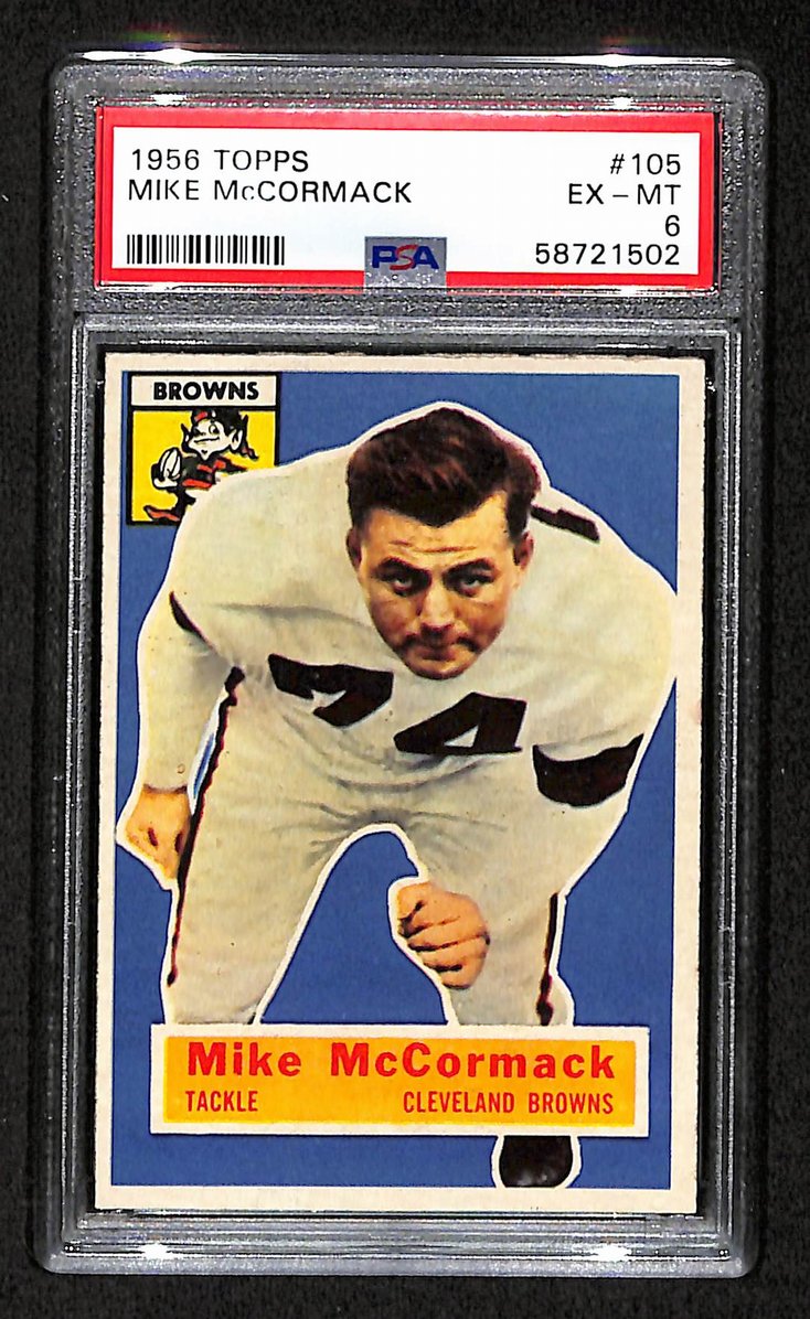 Mike McCormack 1956 Topps Card # 105 Cleveland Browns PSA 6 BA205009