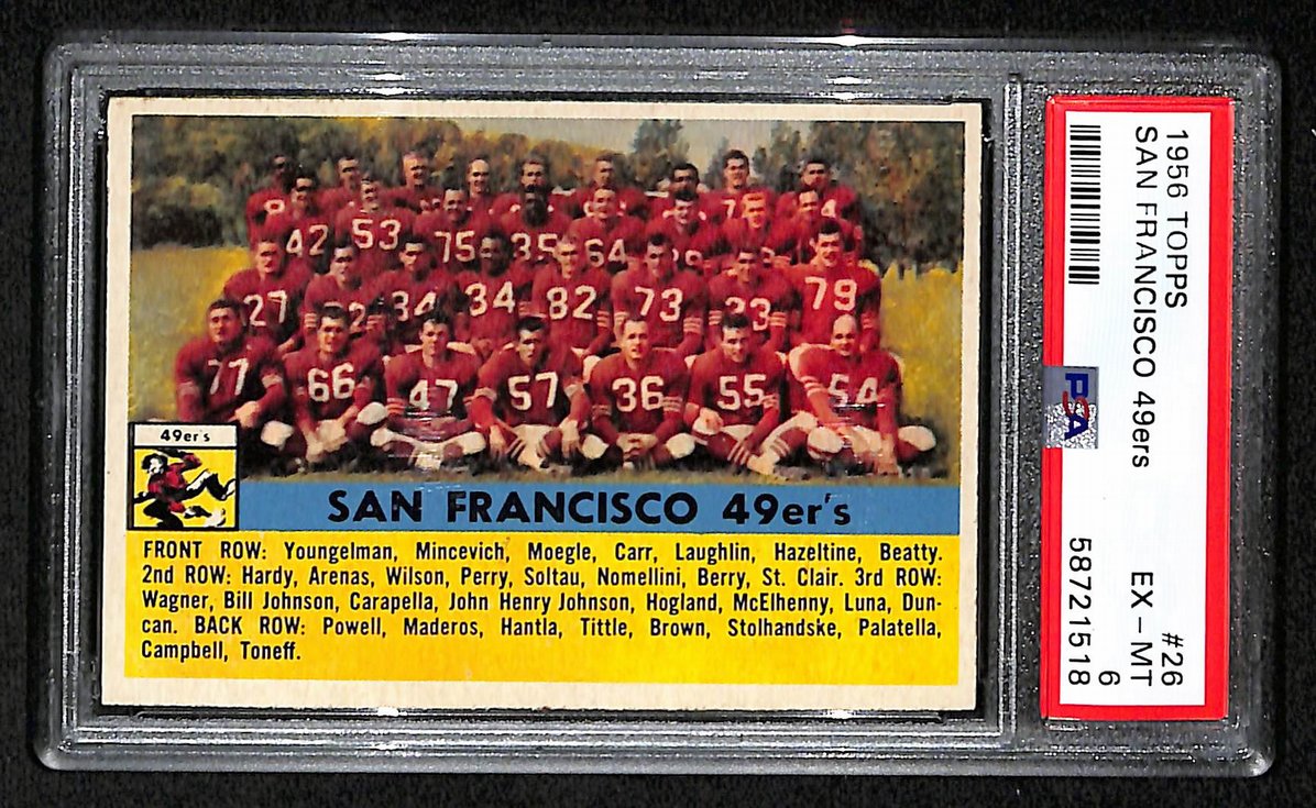 San Francisco 49ers 1956 Topps Card # 26  PSA 6 BA205011
