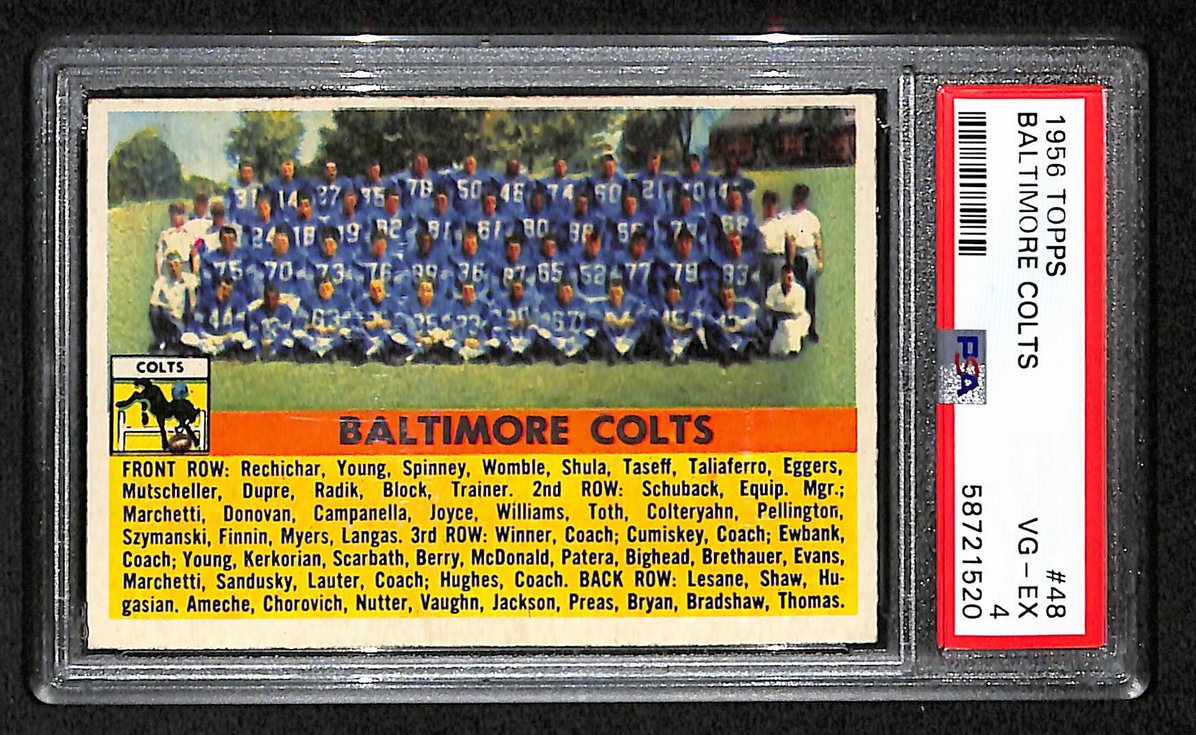 Baltimore Colts 1956 Topps Card # 48  PSA 4 BA205013