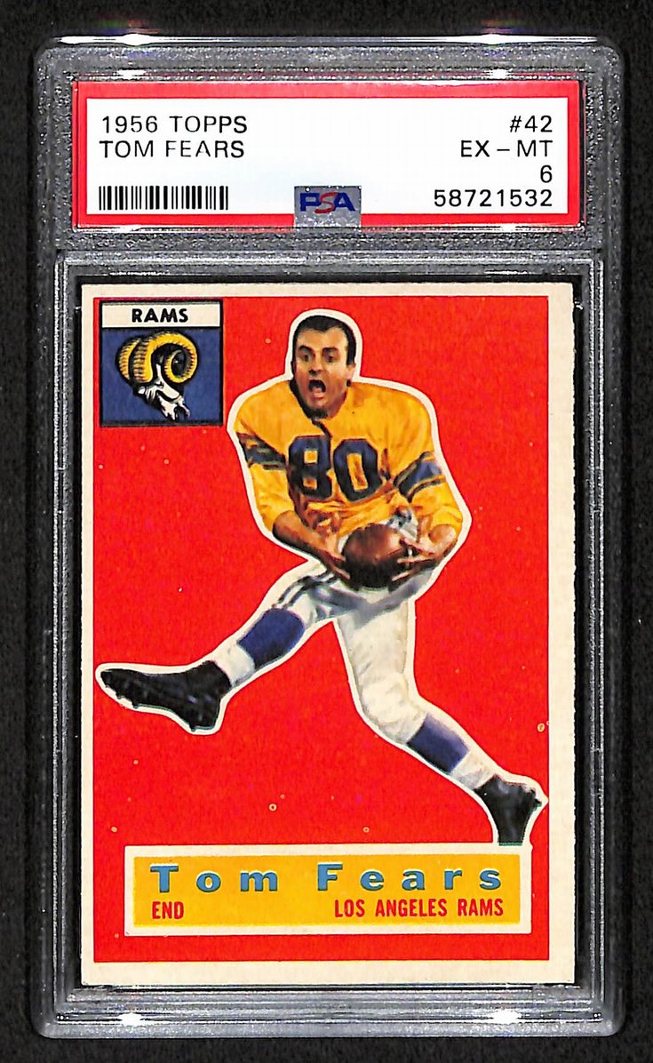 Tom Fears 1956 Topps Card # 42 Los Angeles Rams PSA 6 BA205015