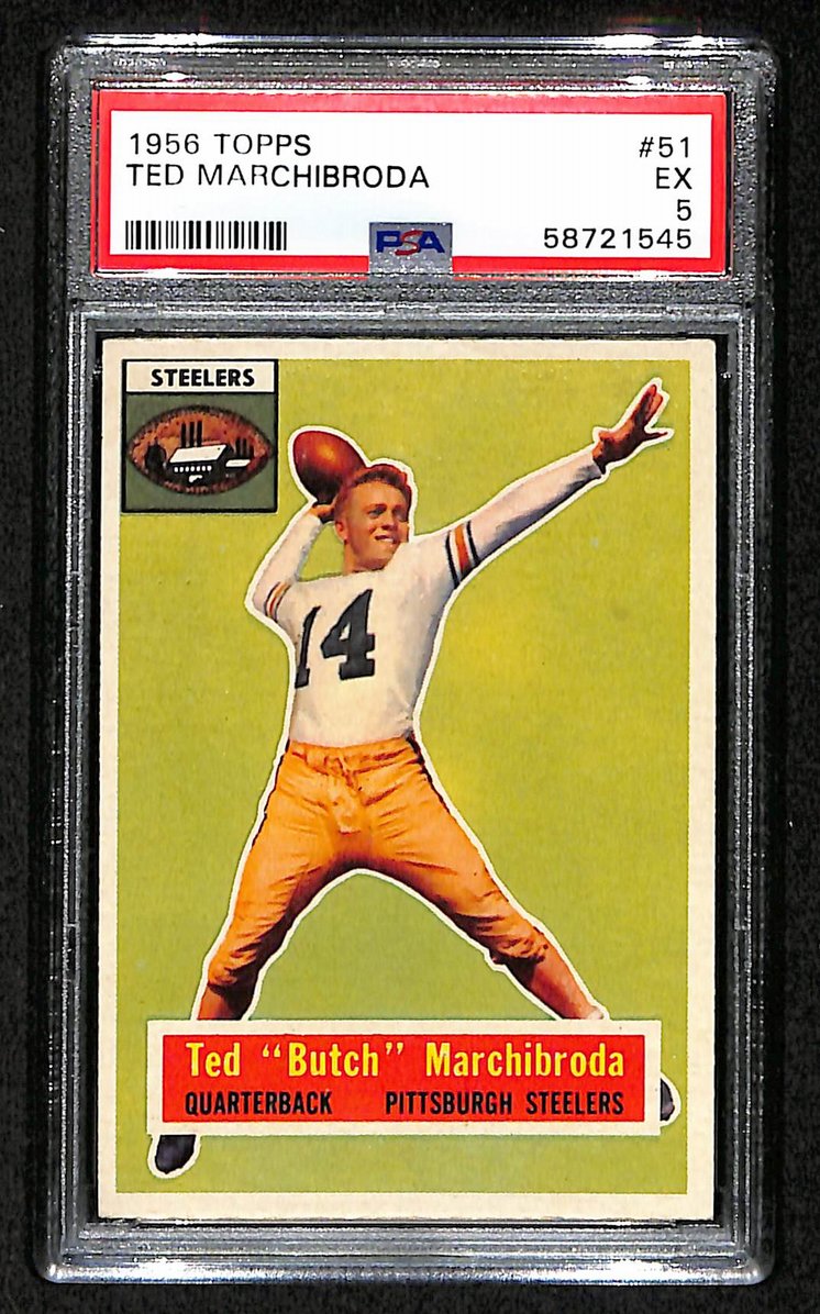 Ted Marchibroda 1956 Topps Card # 51 Pittsburgh Steelers PSA 5 BA205020