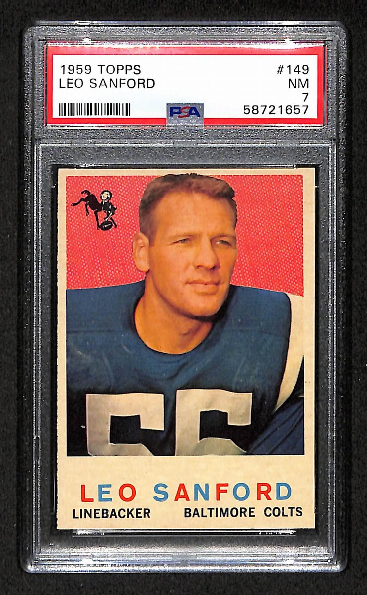 Leo Sanford 1959 Topps Card # 149 Baltimore Colts PSA 7 BA205025