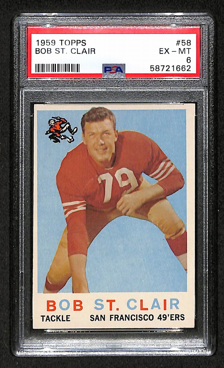 Bob St. Clair 1959 Topps Card # 58 San Francisco 49ers PSA 6 BA205027