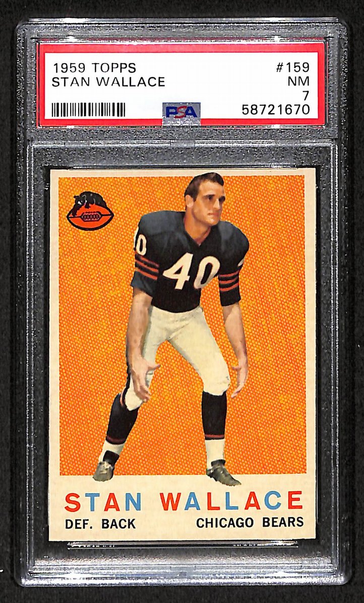 Stan Wallace 1959 Topps Card # 159 Chicago Bears PSA 7 BA205031