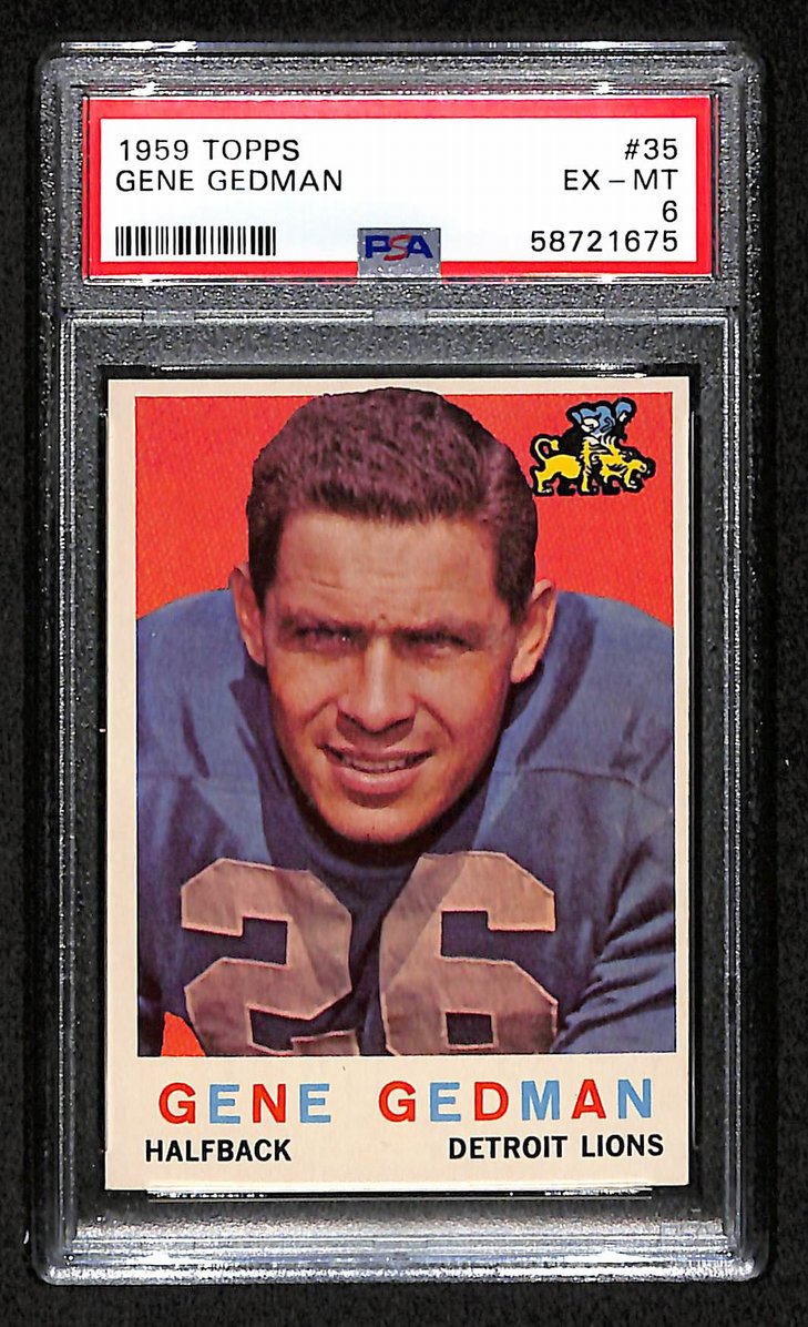 Gene Gedman 1959 Topps Card # 35 Detroit Lions PSA 6 BA205033