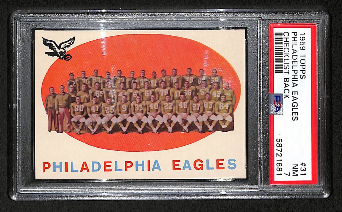 Philadelphia Eagles 1959 Topps Card # 31  PSA 7 BA205036