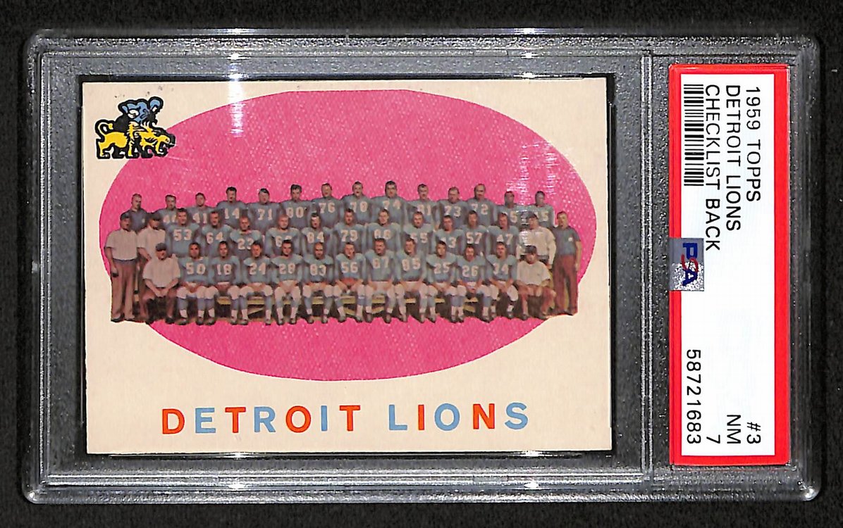 Detroit Lions 1959 Topps Card # 3  PSA 7 BA205037