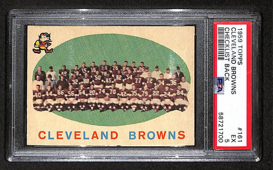 Cleveland Browns 1959 Topps Card # 161  PSA 5 BA205038