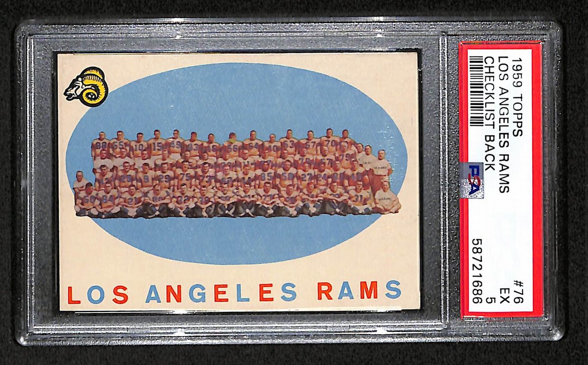 Los Angeles Rams 1959 Topps Card # 76  PSA 5 BA205040
