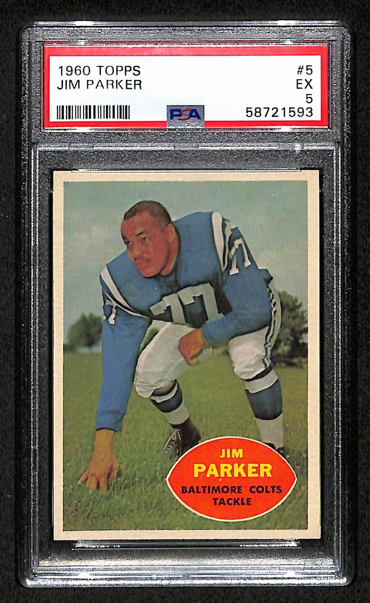 Jim Parker 1960 Topps Card # 5 Baltimore Colts PSA 5 BA205042