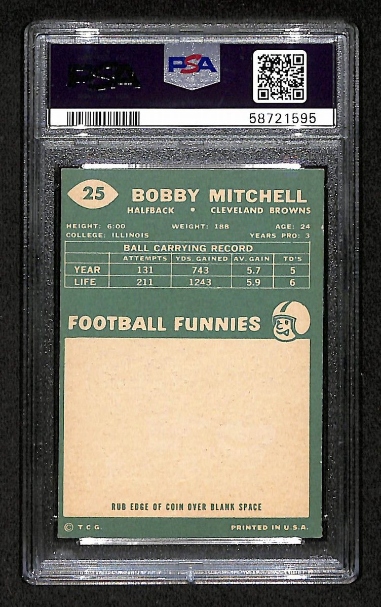 Bobby Mitchell 1960 Topps Card # 25 Cleveland Browns PSA 5 BA205043