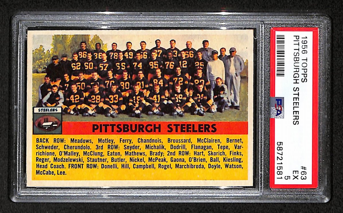 Pittsburgh Steelers 1956 Topps Card # 63  PSA 5 BA205047