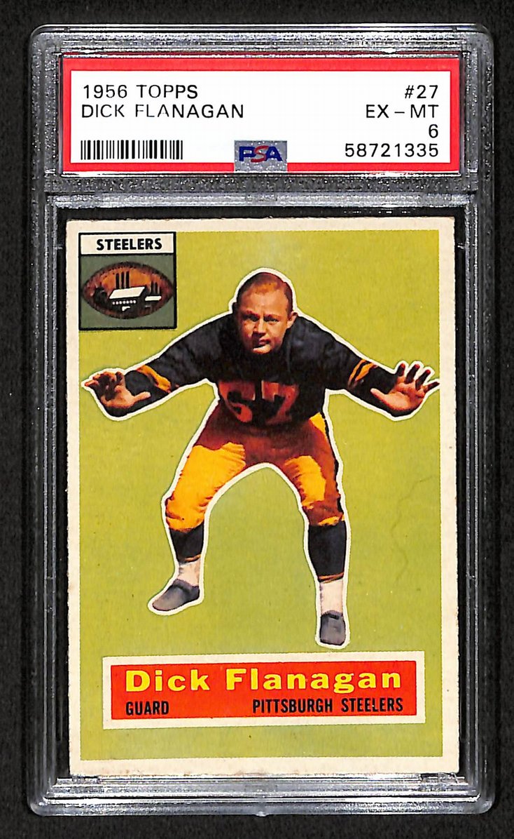 Dick Flanagan 1956 Topps Card # 27 Pittsburgh Steelers PSA 6 BA205050