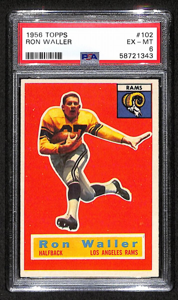 Ron Waller 1956 Topps Card # 102 Los Angeles Rams PSA 6 BA205051