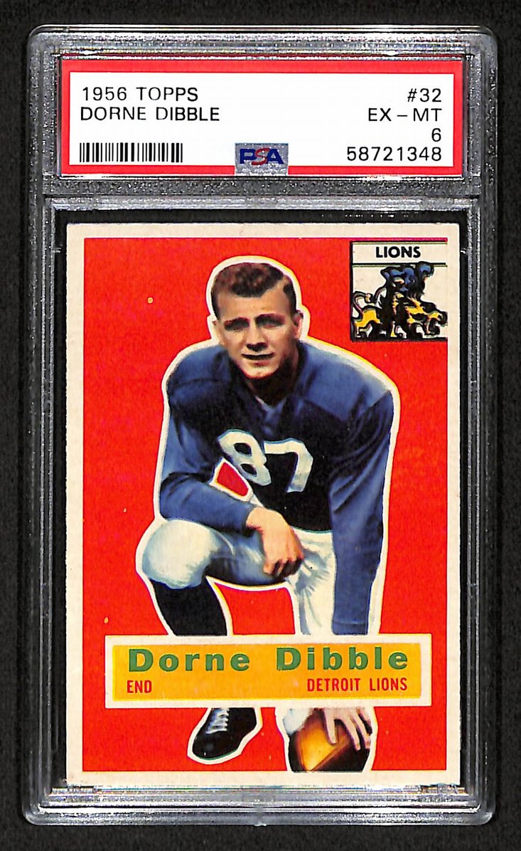Dorne Dibble 1956 Topps Card # 32 Detroit Lions PSA 6 BA205052