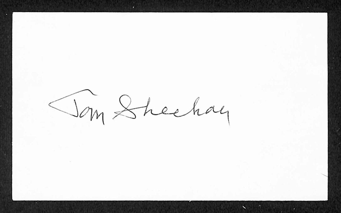 Tom Sheehan Yankees Autographed/Signed 3x5 Index Card JSA BA205710