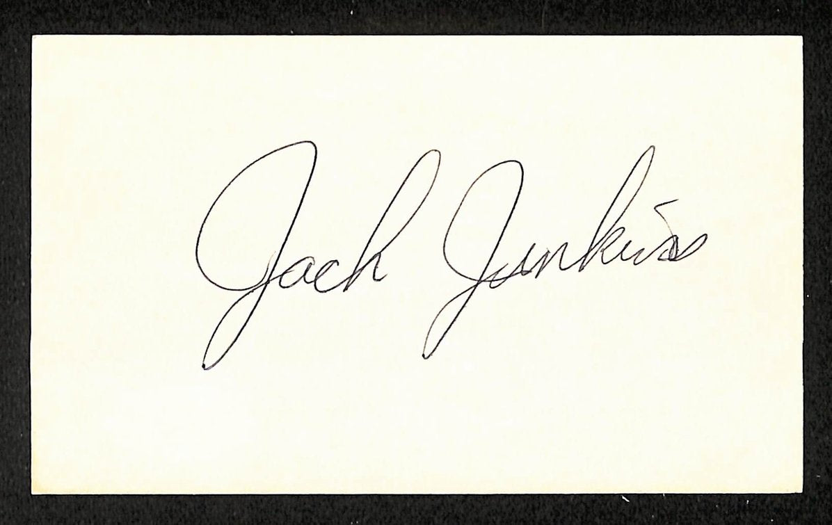 Jack Jenkins Dodgers Autographed/Signed 3x5 Index Card JSA BA205711