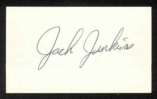 Jack Jenkins Dodgers Autographed/Signed 3x5 Index Card JSA BA205711