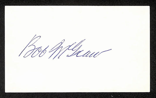 Bob McGraw Yankees Autographed/Signed 3x5 Index Card JSA BA205714